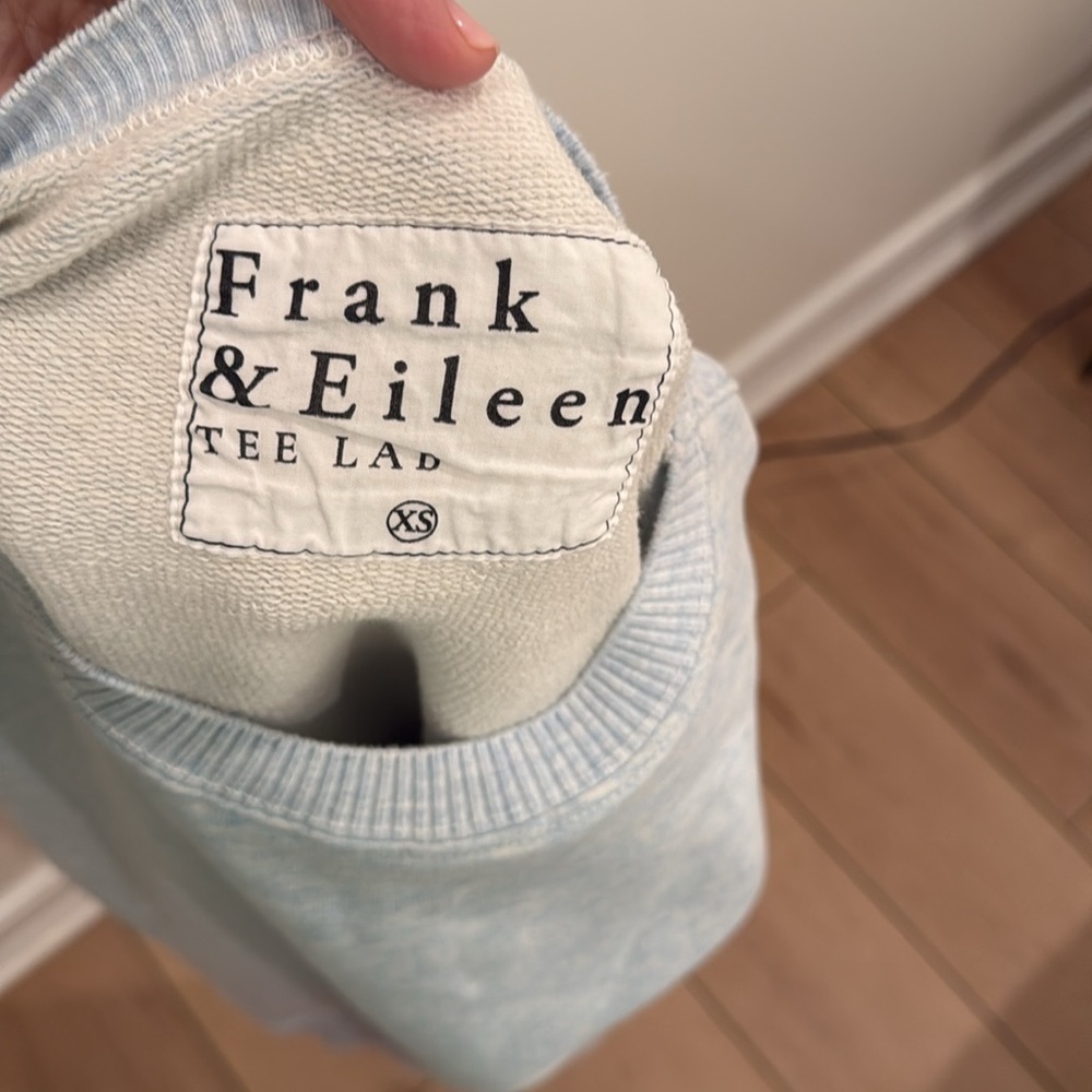 FRANK & EILEEN TEE LAB MINERAL WASH BLUE HENLEY PULLOVER 100% cotton OVERSIZED - Picture 5 of 8